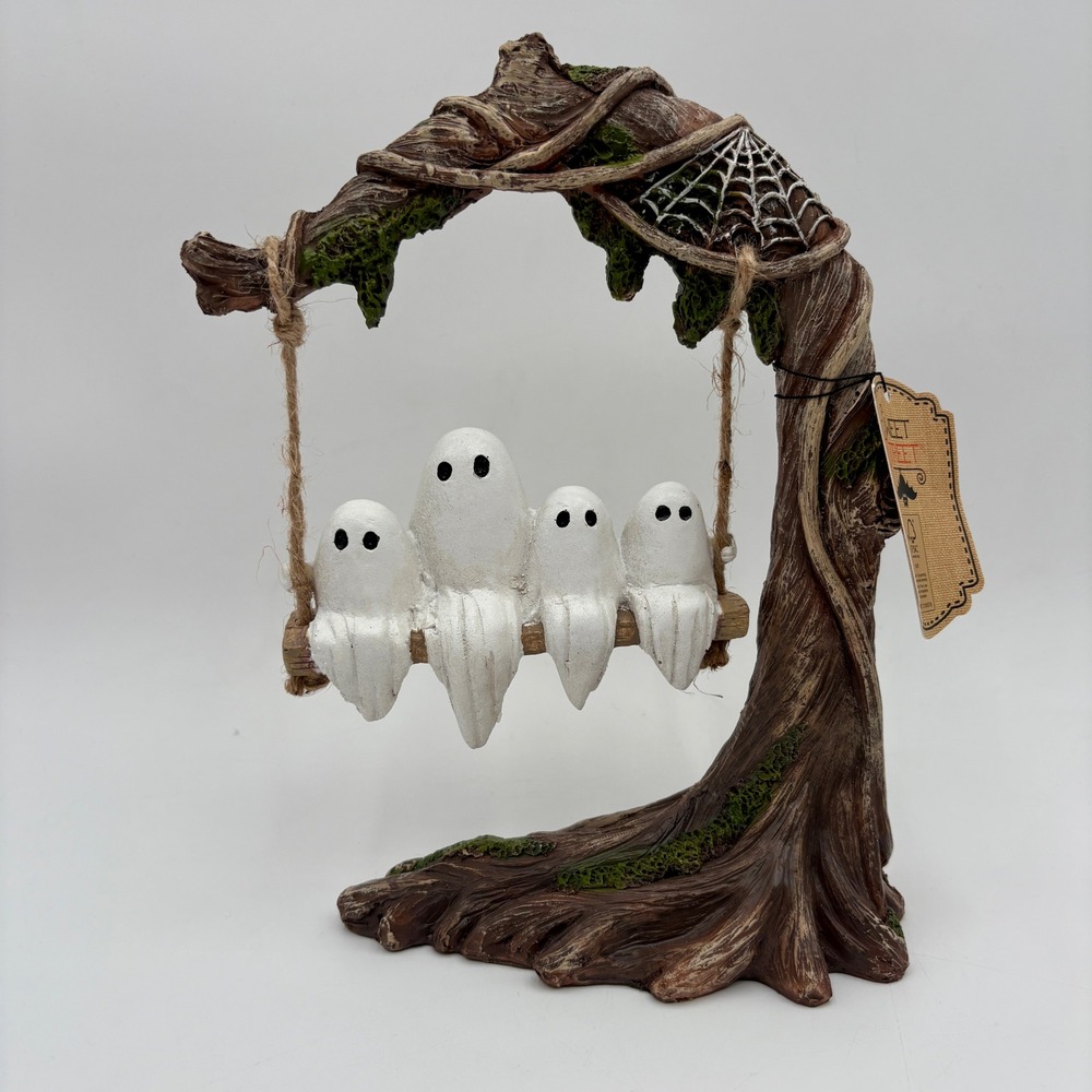 Halloween Ghost Family‎ on Swing Tree Decoration Spooky Season Decor
